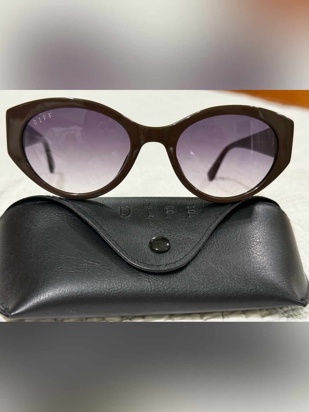 Diff Eyewear Brown LINNEA Sunglasses with Gradient Purple Lenses